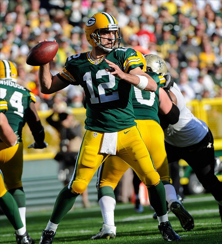 His QB rating has taken a hit, but Aaron Rodgers is still